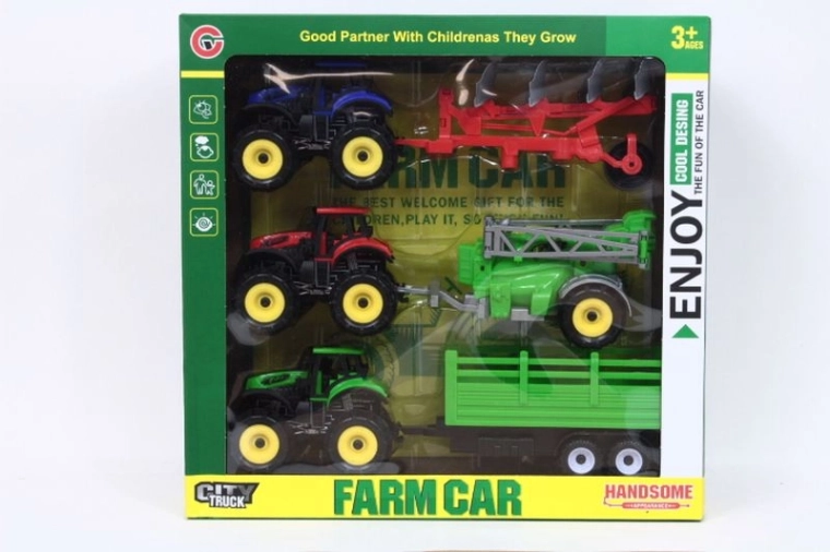 Set tractors (3 stuks) in doosje – mix van modellen