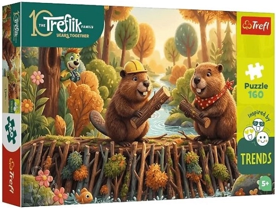 Trefl puzzel 160 bij de bever (Treflík-familie)