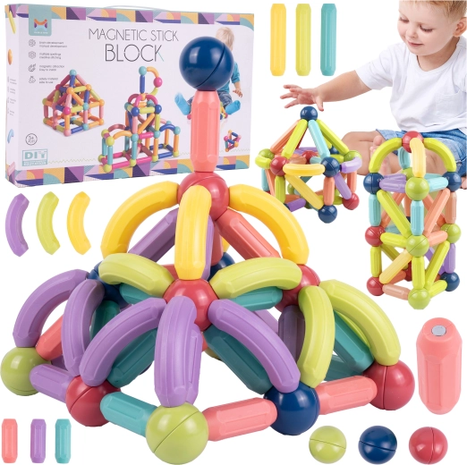 Magnetische bouwset voetjes en buisjes 120 stuks