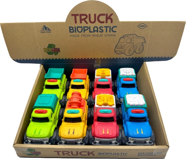 Bioplastic mini vrachtwagen Truck 11 cm – verschillende soorten
