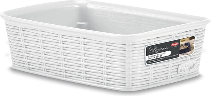 Mandje Elegance 20 × 14 × 6 cm wit plastic