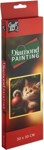 Diamond painting kerstkatje 30 × 30 cm