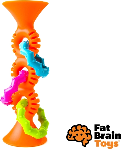 Fat Brain rammelaar en bijtring pipSquiz Loops oranje