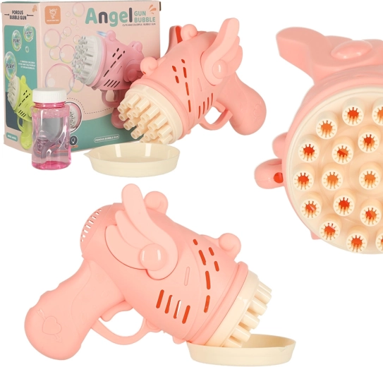 Roze bellenblaaspistool met vleugels