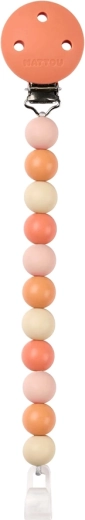 Nattou siliconen speenclip clay/white BPA-vrij
