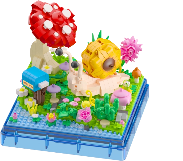 Herfst mini-diorama met slak