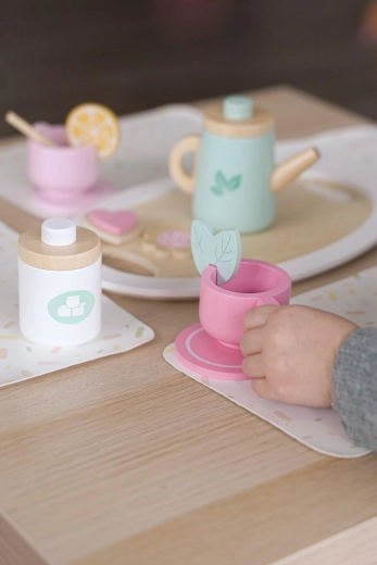 Houten theeservies Teatime