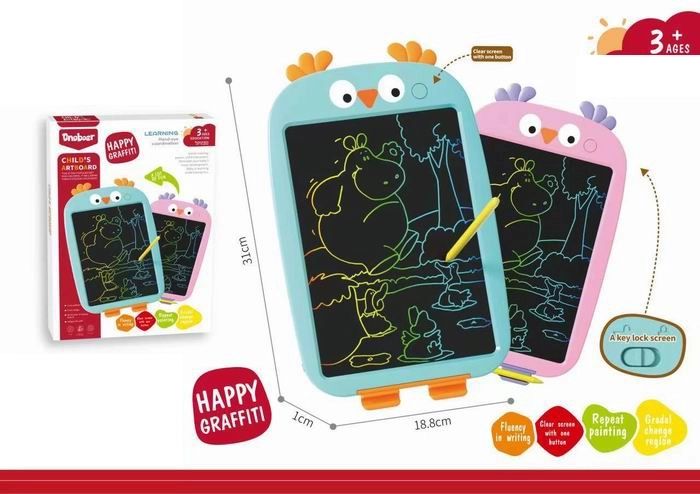 LCD-schrijfbord Uiltje roze