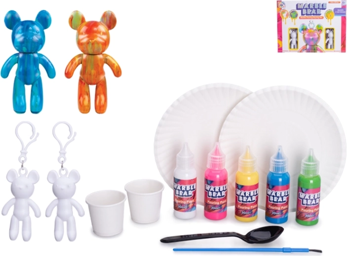 Creatieve sleutelhanger-set Beertje – 2 stuks voor marmeren