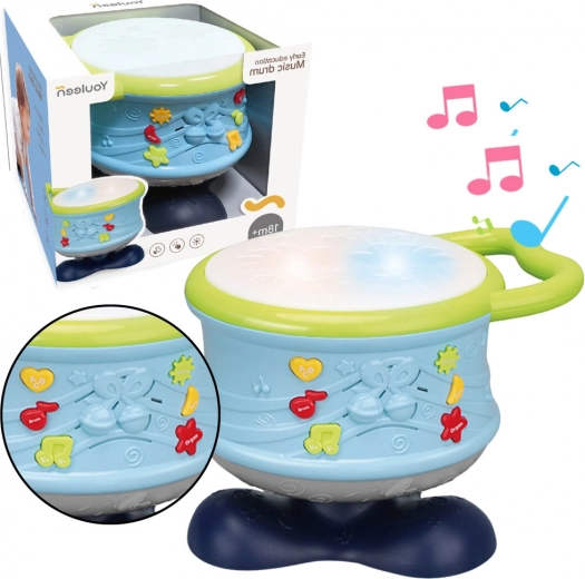Interactieve educatieve drum met licht en geluid – blauw
