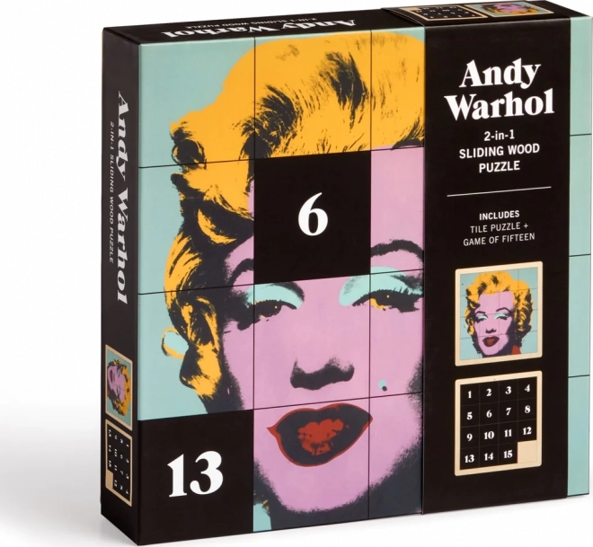 Schuifbaar houten puzzel Andy Warhol: Marilyn