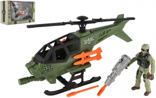Militaire helikopter met soldaat en accessoires – kunststof speelset