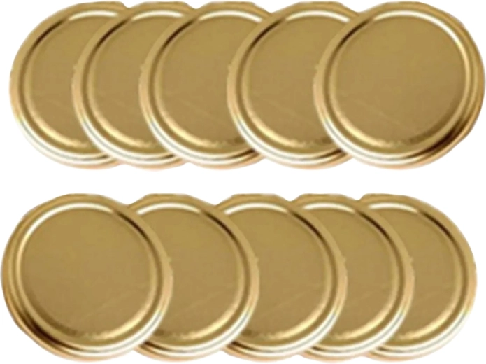 Set van 10 gouden deksels Ø 66 met 4 klemmen