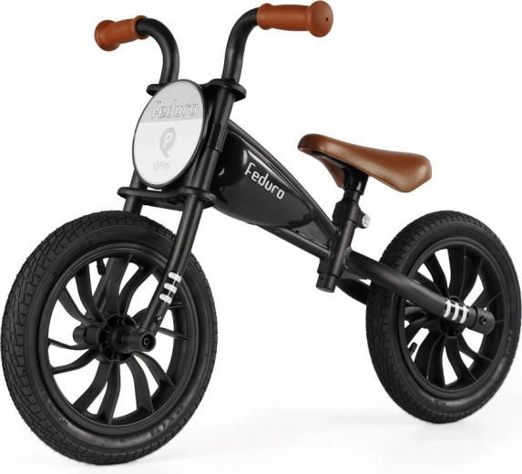 Qplay loopfiets Feduro zwart voor kinderen 3–6 jaar