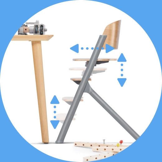 Eenvoudige verstelling van zitting en steun voor ergonomisch zitten