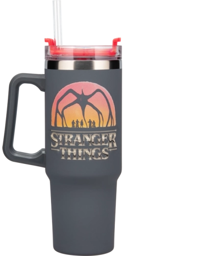 Thermo tumbler Stranger Things 1200 ml met rietje en handvat