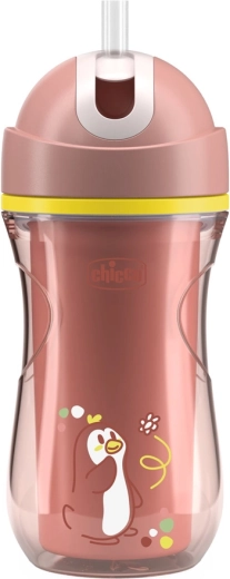 Chicco sportieve thermobeker met rietje roze (14 m+)