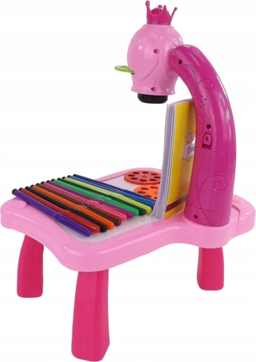 Stabiel roze tafeltje met accessoires