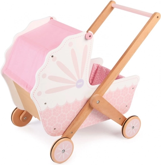 Tidlo houten poppenwagen roze