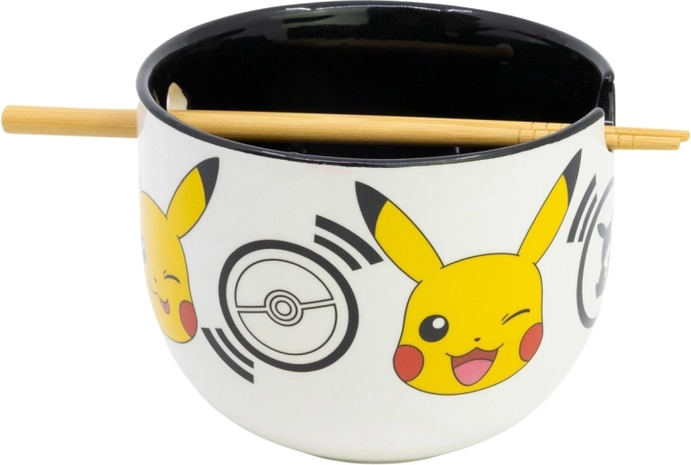 Pokémon ramenkom met eetstokjes Black Logos in geschenkdoos - 1 stuk