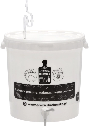 Fermentatievat 30 l met deksel, kraantje, waterslot en afdichting