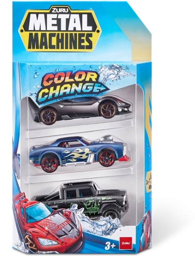 Metal Machines set kleurveranderende autootjes 3 stuks
