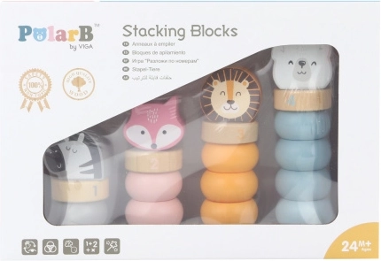 PolarB houten educatieve puzzel met dieren Montessori