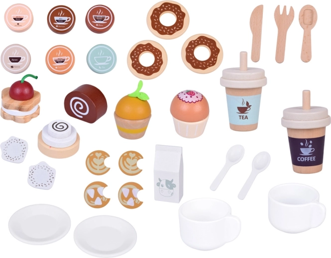 Complete koffiebar met bekers voor onderweg en melk