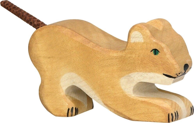 Holztiger klein spelend leeuwenwelpje - 1 stuk