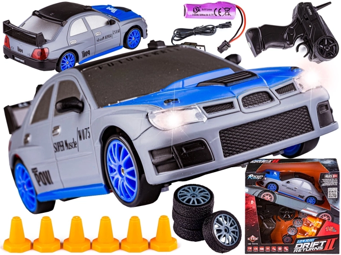 RC drift auto 1:24 2,4 GHz 4WD zilver - 1 stuk