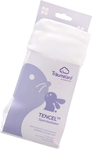 Träumeland hoeslaken Tencel 40 × 90 cm wit