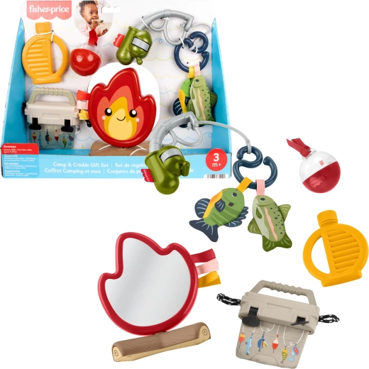 Fisher-Price cadeausensorische speelgoedset voor baby Biwak Malucha (kamperen) – 7 delen