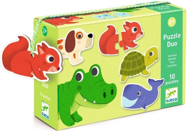 Djeco puzzel diertjes 10x2 stukjes