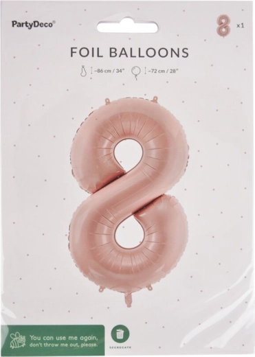Folieballon cijfer 8 beige 72 cm