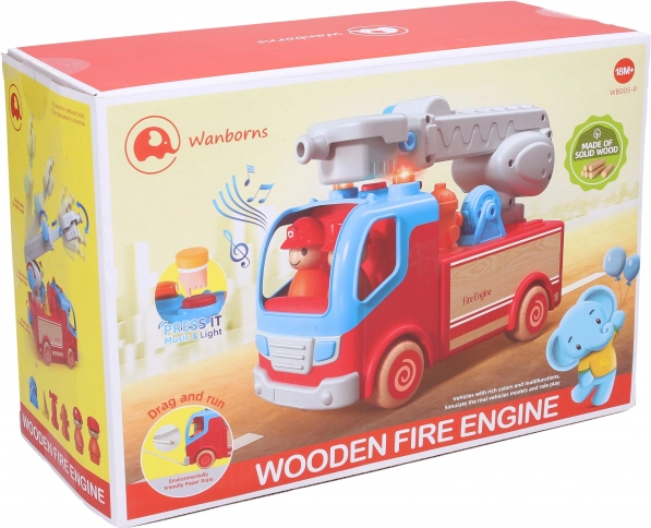 Brandweerauto met effecten 25 cm