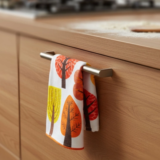 Microvezel keukendoek met herfstmotief 58 × 38 cm - 1 stuk