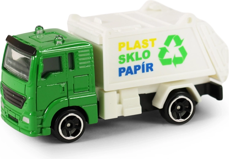 Metalen vuilniswagen 7 cm