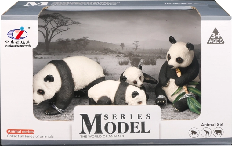 Set panda-familiefiguren