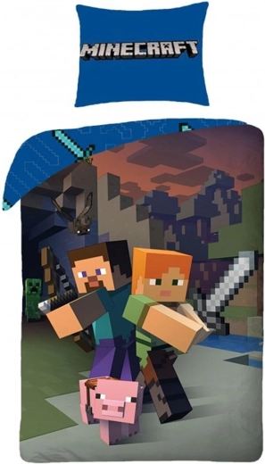 Minecraft-beddengoed 140 × 200 cm + 70 × 90 cm