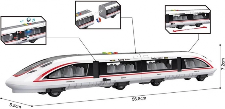 Leuke trein met magneten, licht en geluid