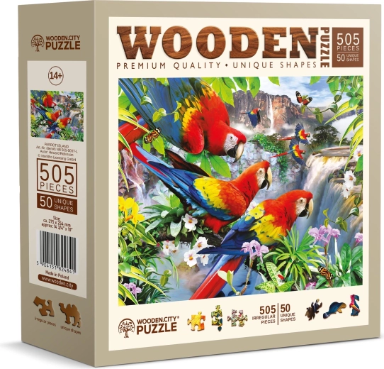 Houten puzzel Papegaaieneiland 505 stukjes WOODEN CITY