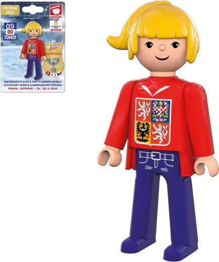 EFKO Igráček-fan van het wereldkampioenschap ijshockey 2024 – figuurtje in een rood shirt - 1 stuk