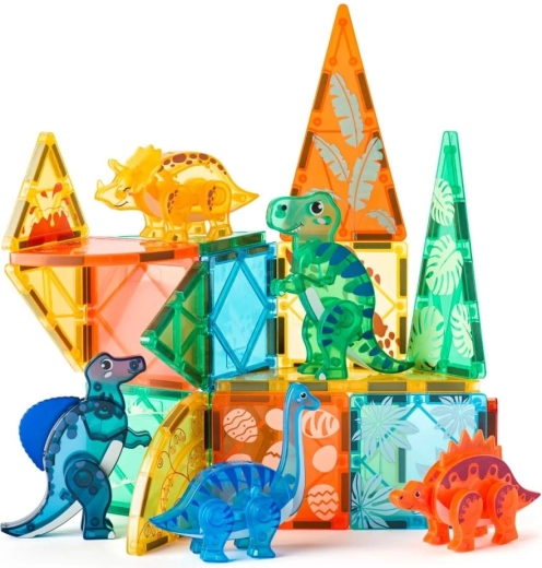 Constructie magnetische bouwset Dino-wereld voor kinderen 3+