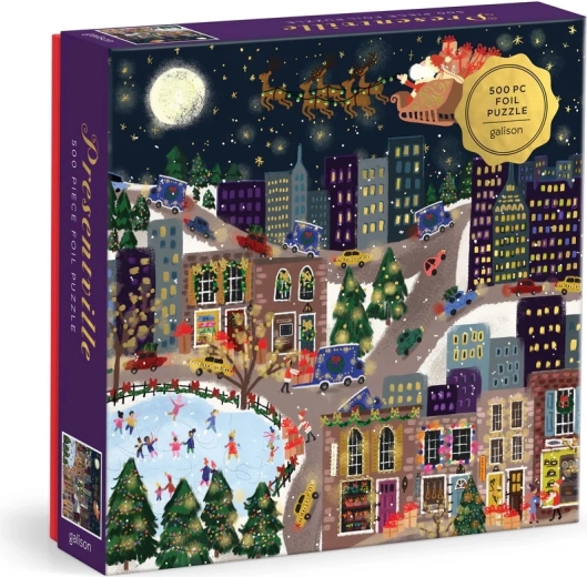 Galison foliepuzzel Joy Laforme Kerststadje Presentville met 500 stukjes