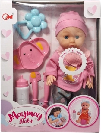 Plasbare babypop met accessoires