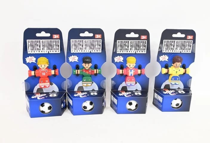 Finger spinners tafelvoetbal – voetbalspeler-figuur met bal