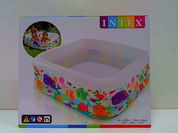 Intex kinder opblaasbaar zwembadje Aquarium vierkant 159 × 159 × 50 cm