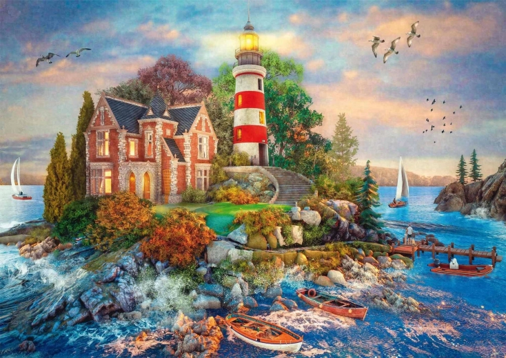 Puzzel Vuurtoren op de rots 500 stukjes SCHMIDT