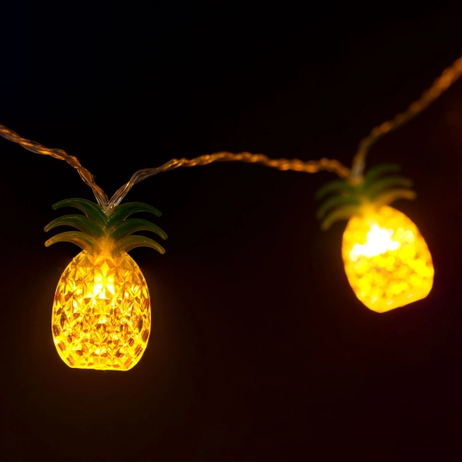 LED-lichtslinger met ananassen, 1,65 m, 10 LED's, warm wit
