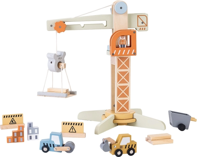 2Kids Toys houten kraan met accessoires
